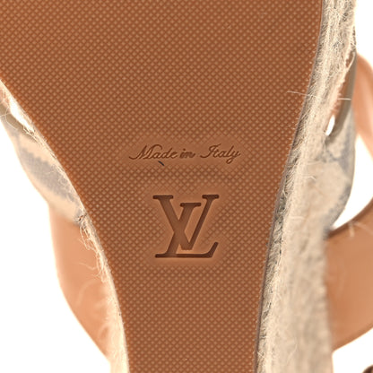 Louis Vuitton Damier Azur Starboard Wedges 41 Tan 7 of 9