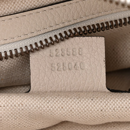 Gucci Grained Calfskin Logo Half Moon Hobo White 7 of 13