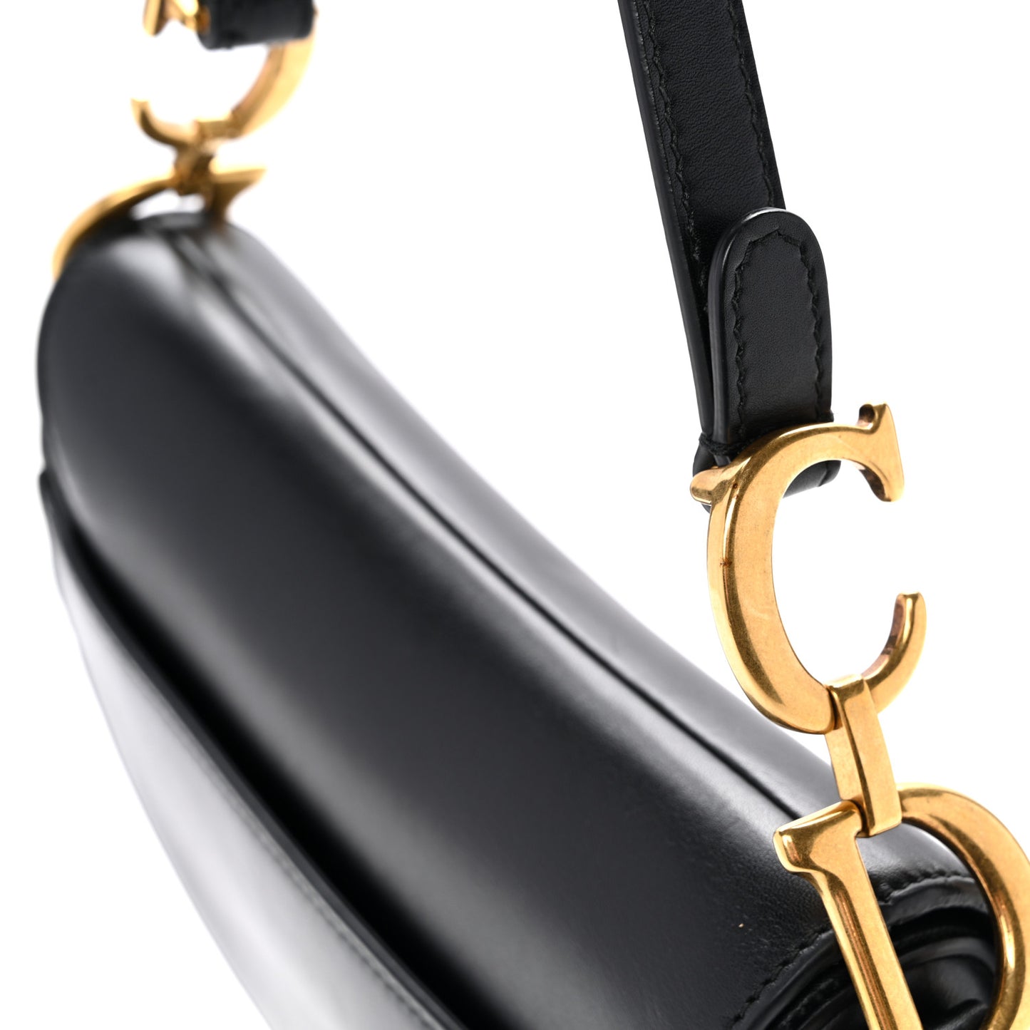 Calfskin Mini Saddle Bag Black