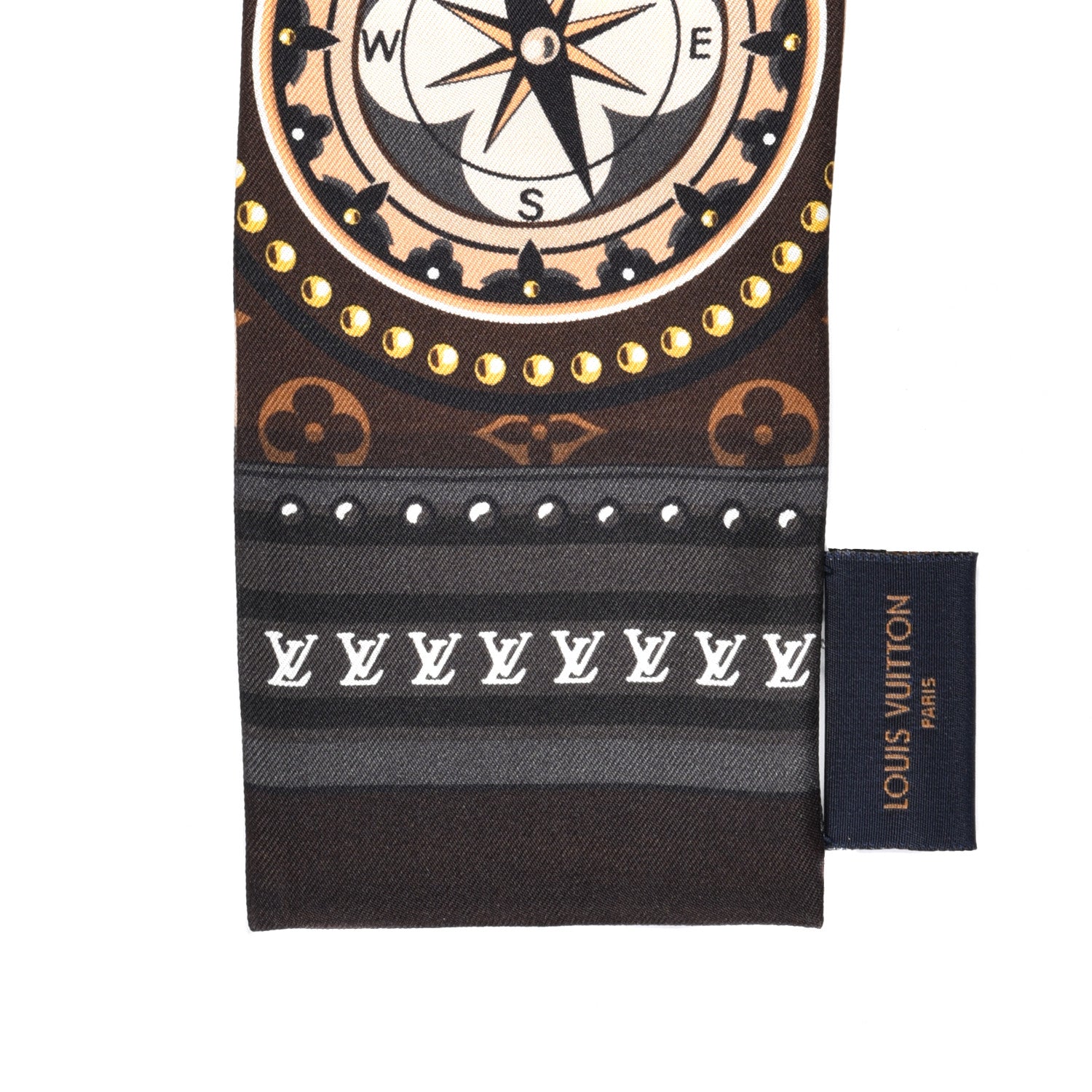 Louis Vuitton Silk Monogram LV World Bandeau Brown 4 of 4