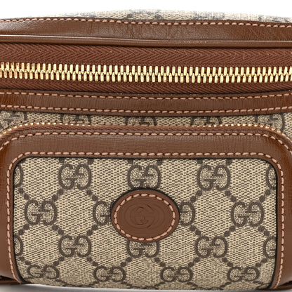 Gucci GG Supreme Monogram Textured Calfskin Retro Interlocking G Belt Bag Beige Ebony Brown Sugar 7 of 9