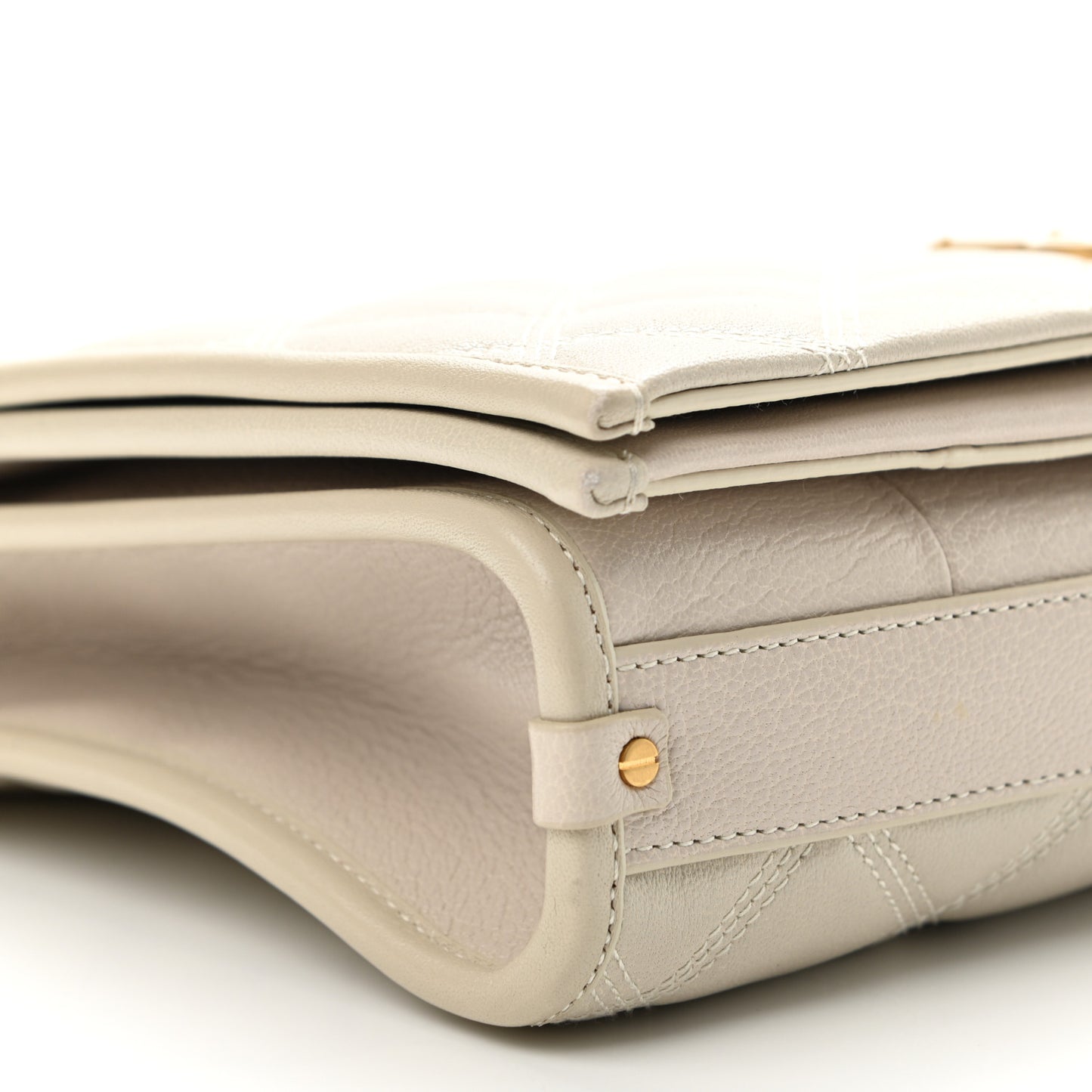 Lambskin Quilted Mini Becky Chain Bag Crema Soft