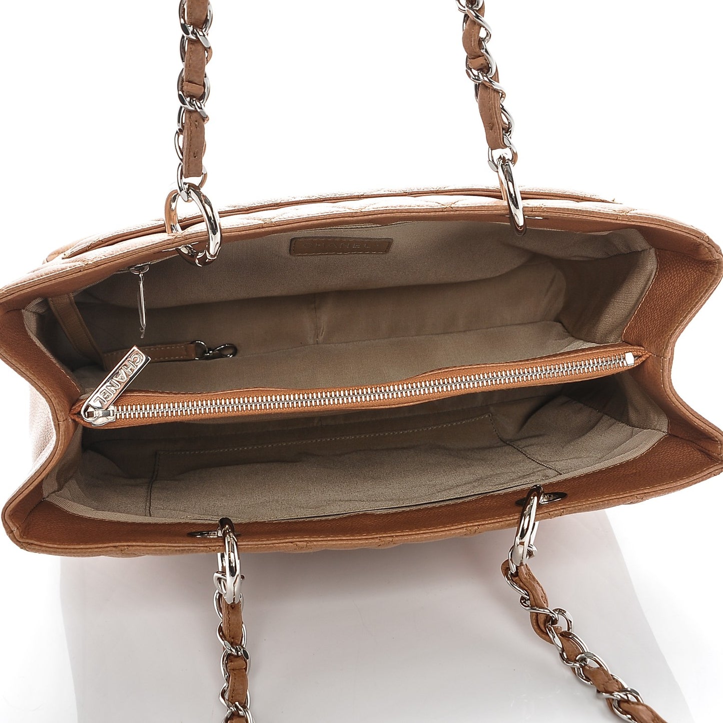 Caviar Grand Shopping Tote GST Dark Beige