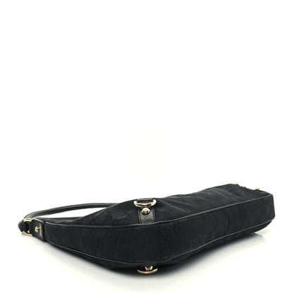 Gucci Denim Monogram Abbey D Ring Hobo Black 4 of 13