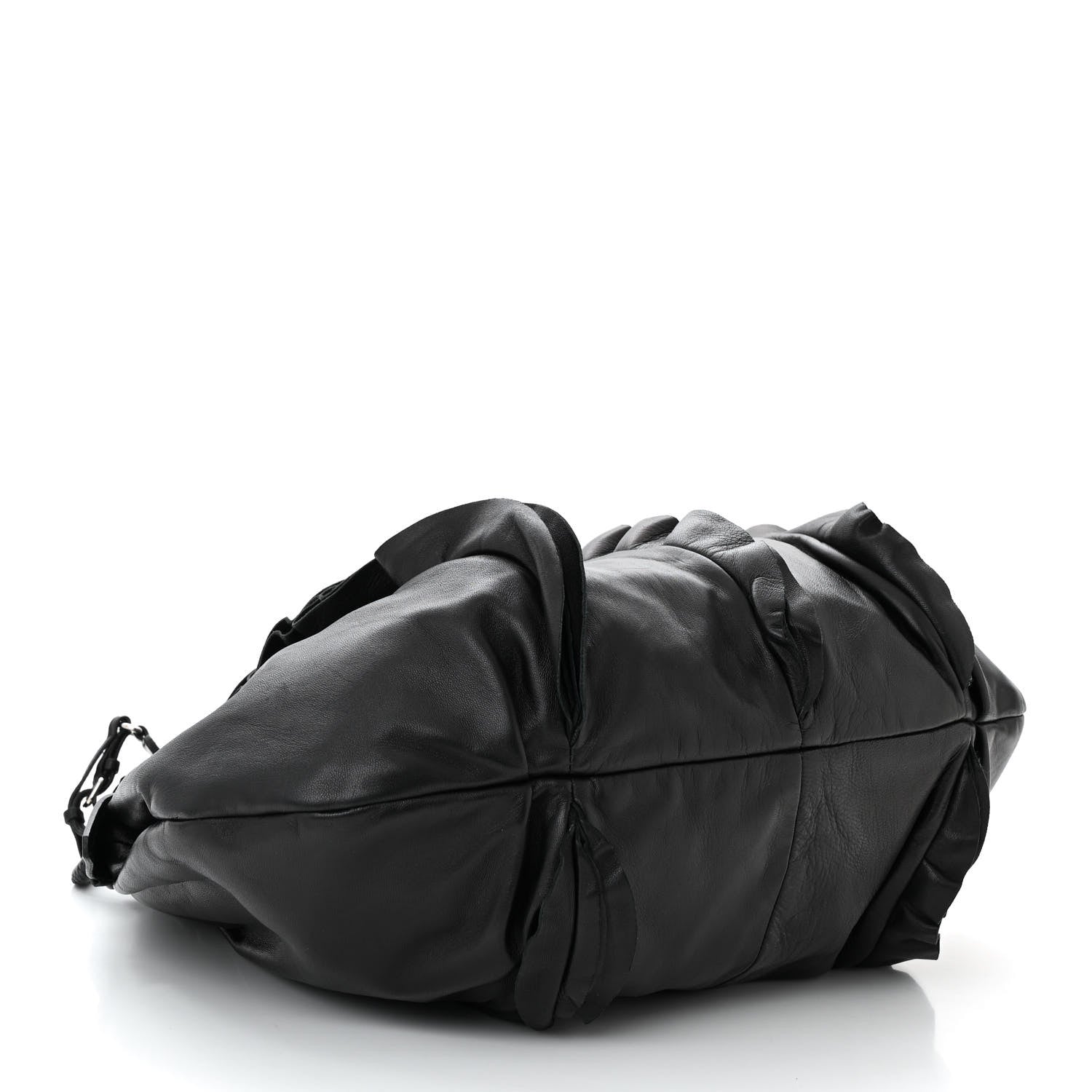 Prada Nappa Ruffle Hobo Black 4 of 9