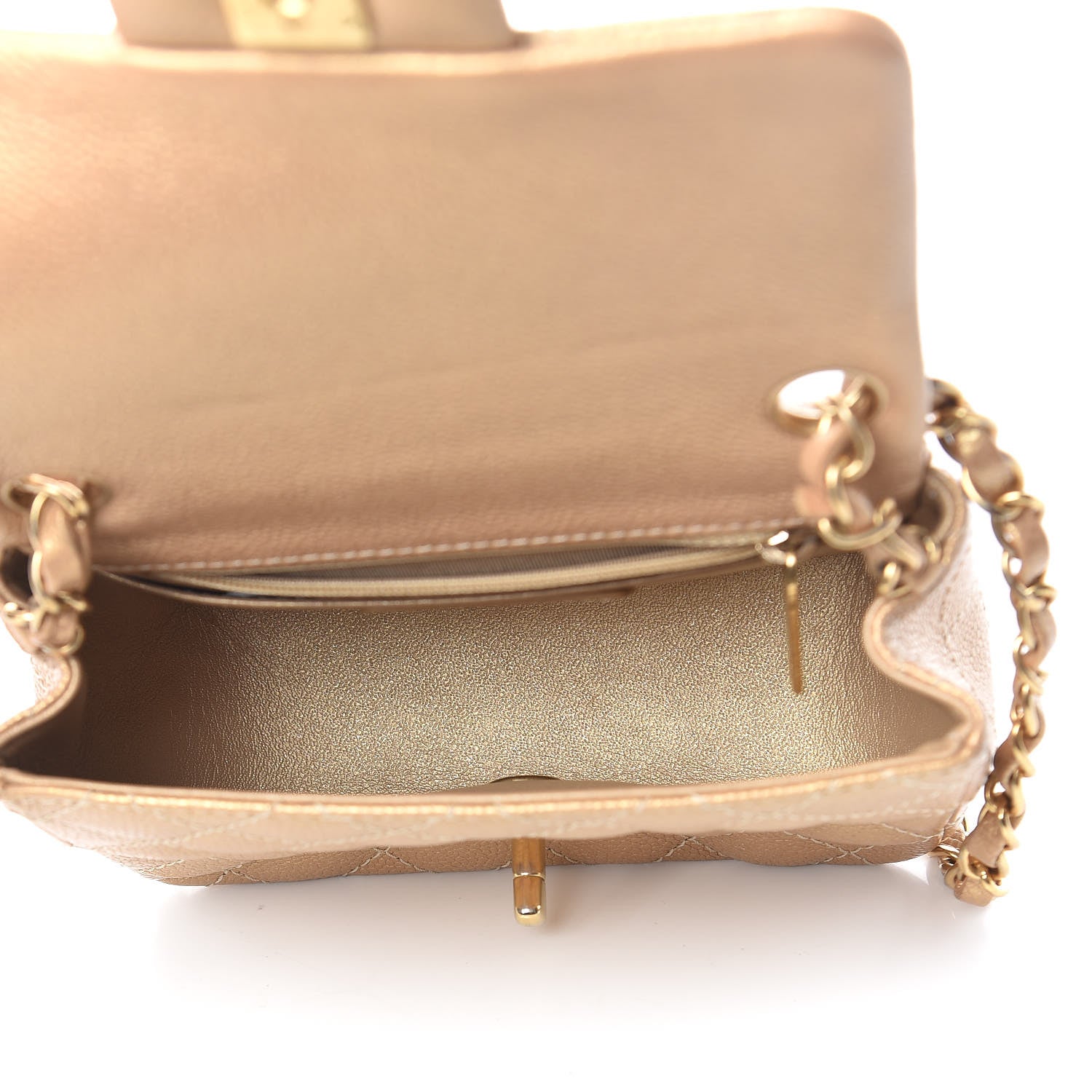 Chanel Metallic Caviar Quilted Mini Square Flap Gold 5 of 11