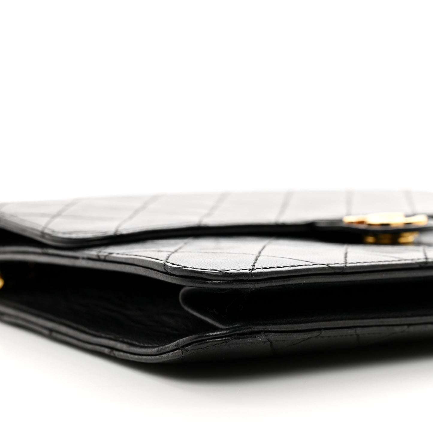 Lambskin Quilted Small Single Flap Bag Black