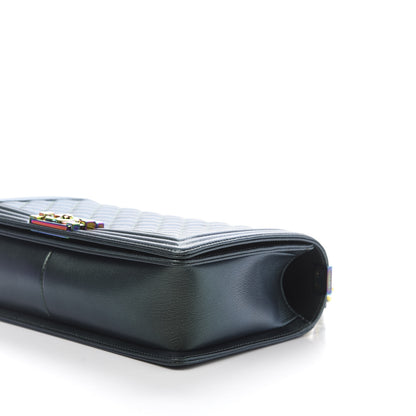 Chanel Iridescent Goatskin Quilted New Medium Boy Flap Green 7 of 11