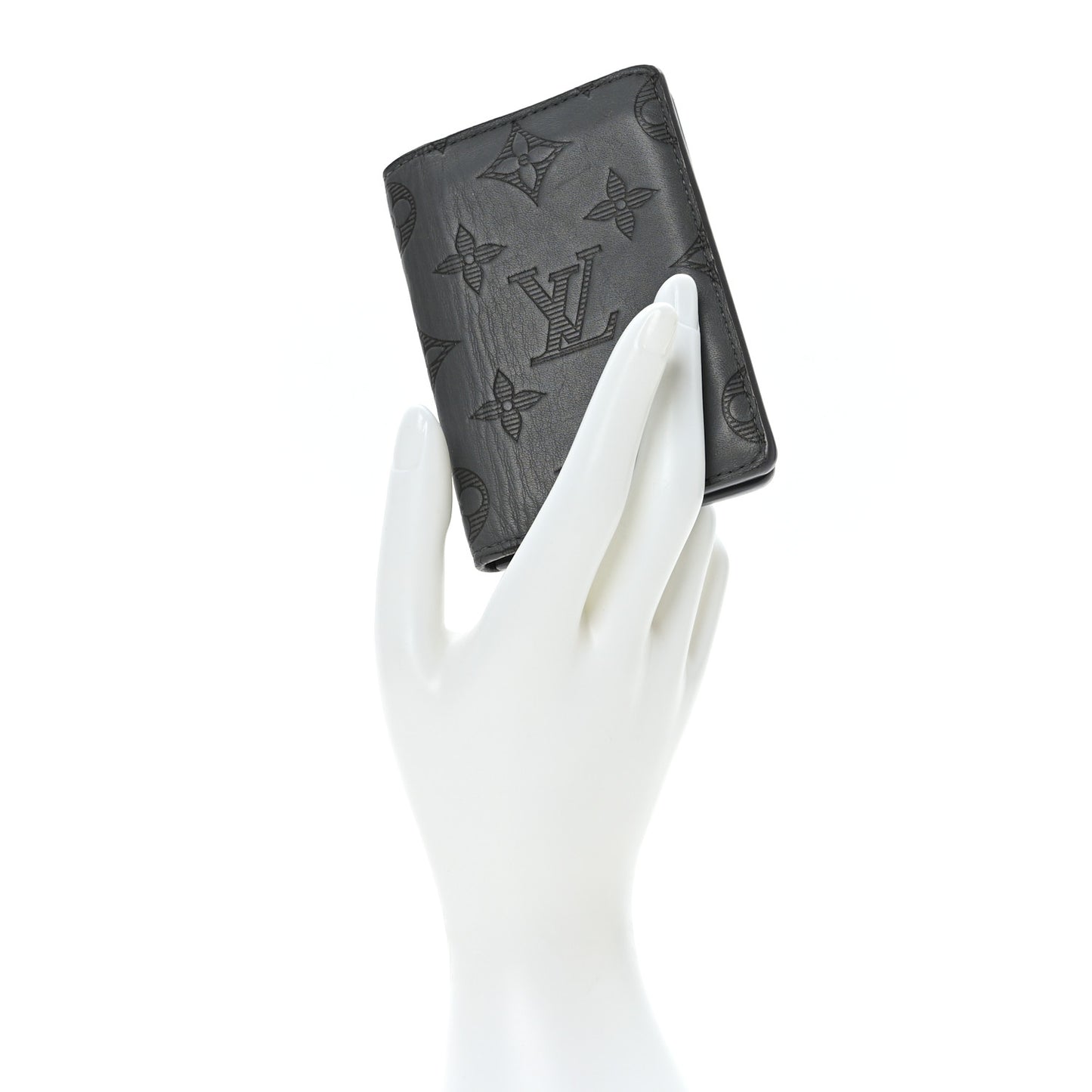 Calfskin Monogram Shadow Pocket Organizer Anthracite Gray