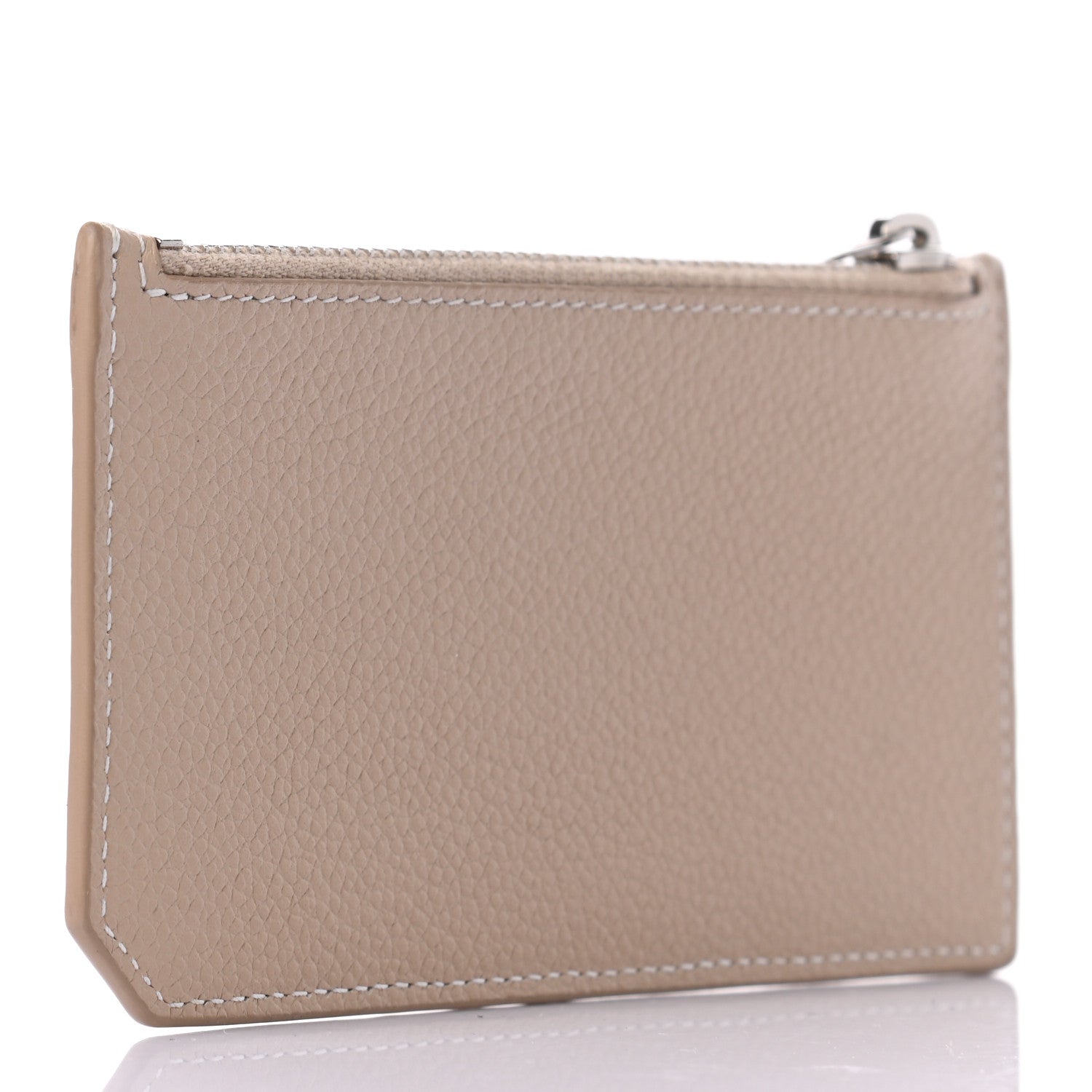 Saint Laurent Grained Calfskin 5 Fragments Zip Pouch Card Holder Nude 3 of 6