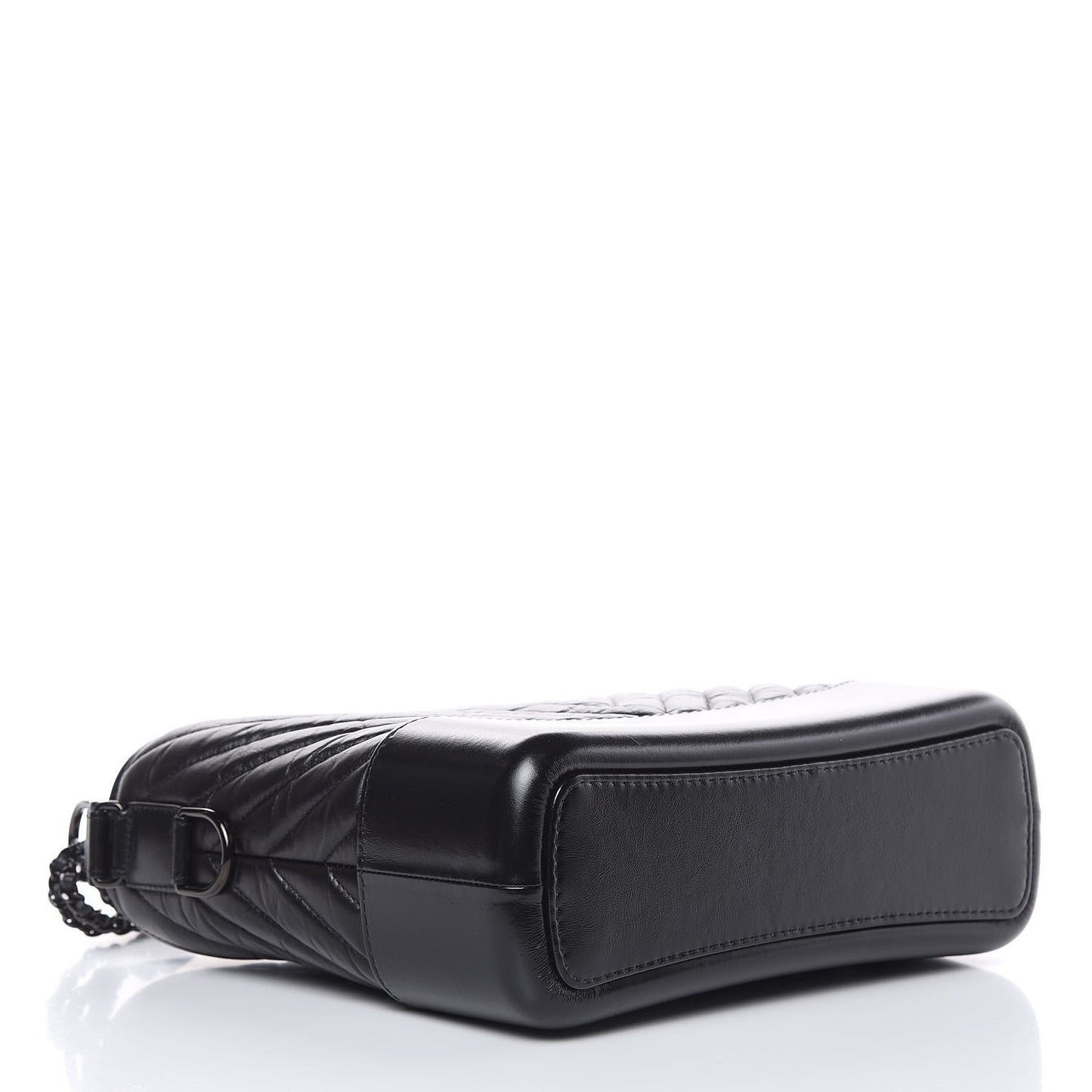 Aged Calfskin Chevron Quilted Medium Gabrielle Hobo Black