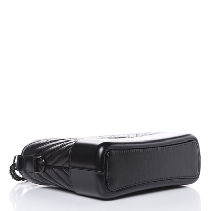 Chanel Aged Calfskin Chevron Quilted Medium Gabrielle Hobo Black 5 of 12