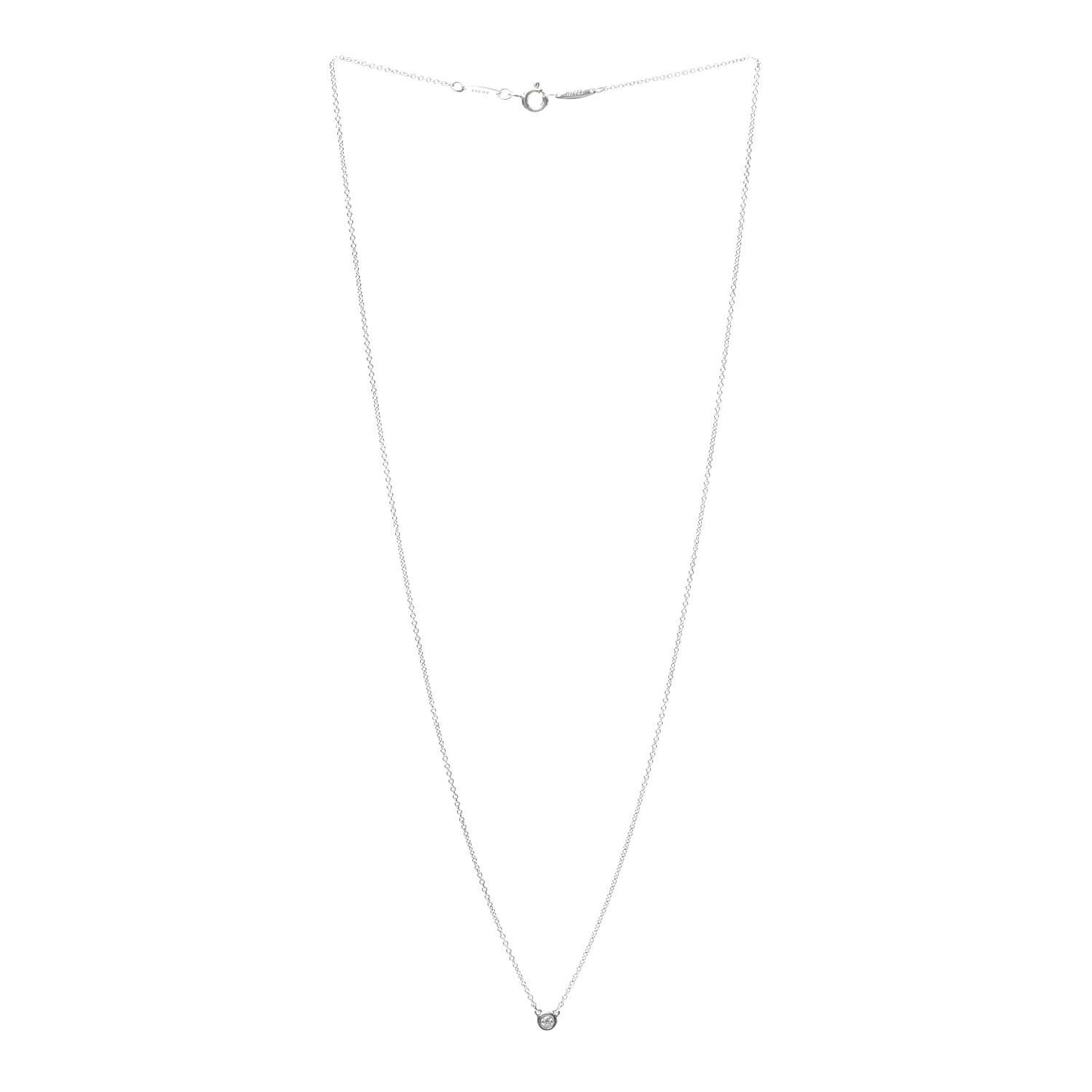 Sterling Silver Diamond .05ct Elsa Peretti Diamonds by the Yard Pendant Necklace