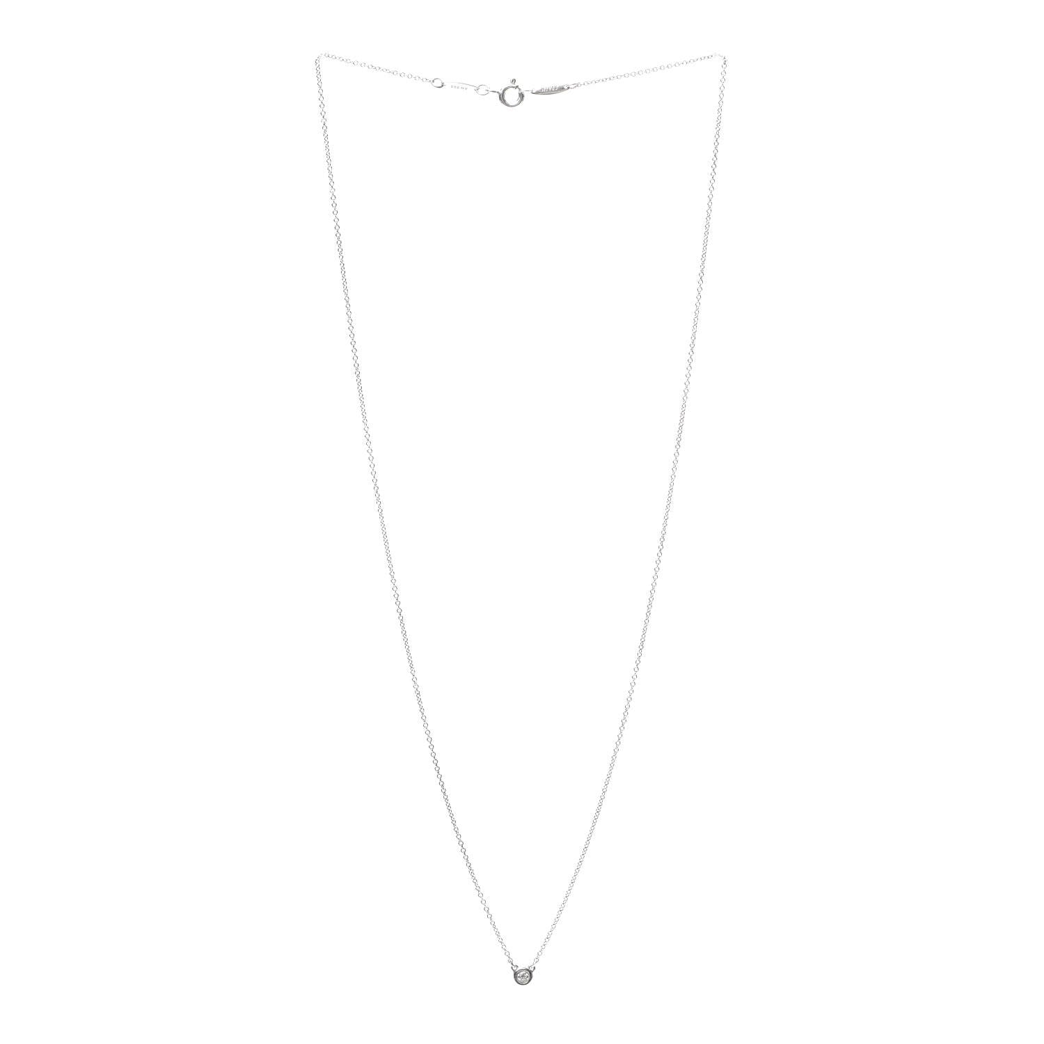 Tiffany Sterling Silver Diamond .05ct Elsa Peretti Diamonds by the Yard Pendant Necklace 3 of 6