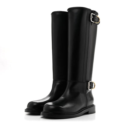 Givenchy Calfskin Voyou Buckle Boots  38 Black 3 of 9