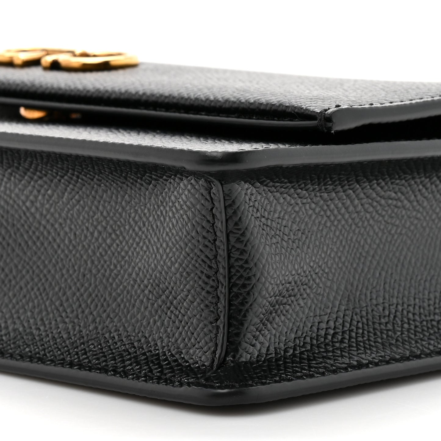 Hammered Calfskin Seila Top Handle Crossbody Bag Black
