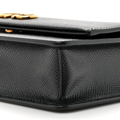 Salvatore Ferragamo Hammered Calfskin Seila Top Handle Crossbody Bag Black 8 of 9