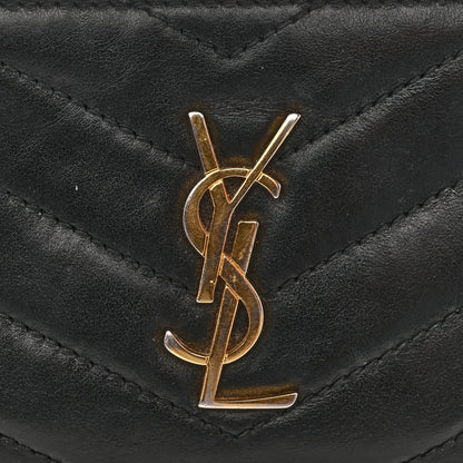Saint Laurent Calfskin Matelasse Monogram Key Pouch Black 14 of 16