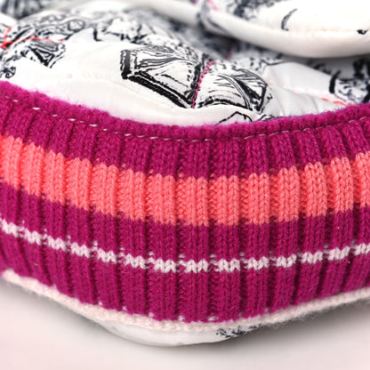 Chanel Nylon Knit Coco Neige Snowflake Small Flap White Pink 9 of 9