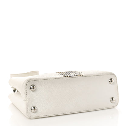 Louis Vuitton Taurillon Snakeskin Studded Capucines BB White 4 of 15