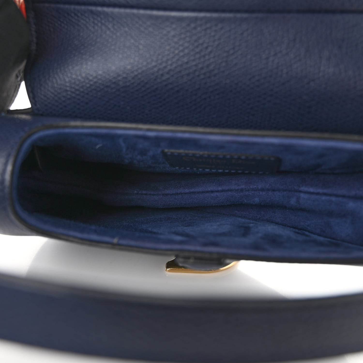 Christian Dior Grained Calfskin Mini Saddle Bag Navy 5 of 9