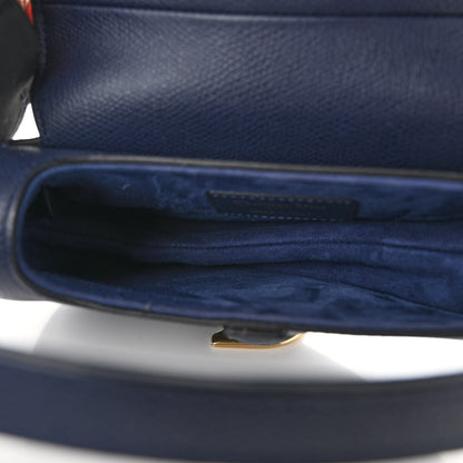 Christian Dior Grained Calfskin Mini Saddle Bag Navy 5 of 9