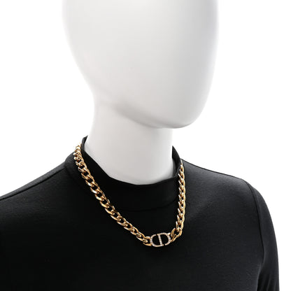 Christian Dior Metal Crystal 30 Montaigne Necklace Gold 2 of 6