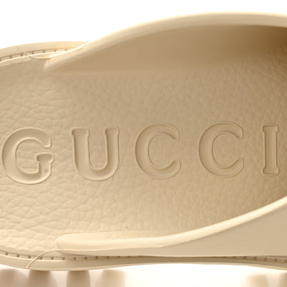 Gucci Rubber GG Monogram Perforated Elea Platform 55mm Lug Sole Sandals Mystic White 6 of 10