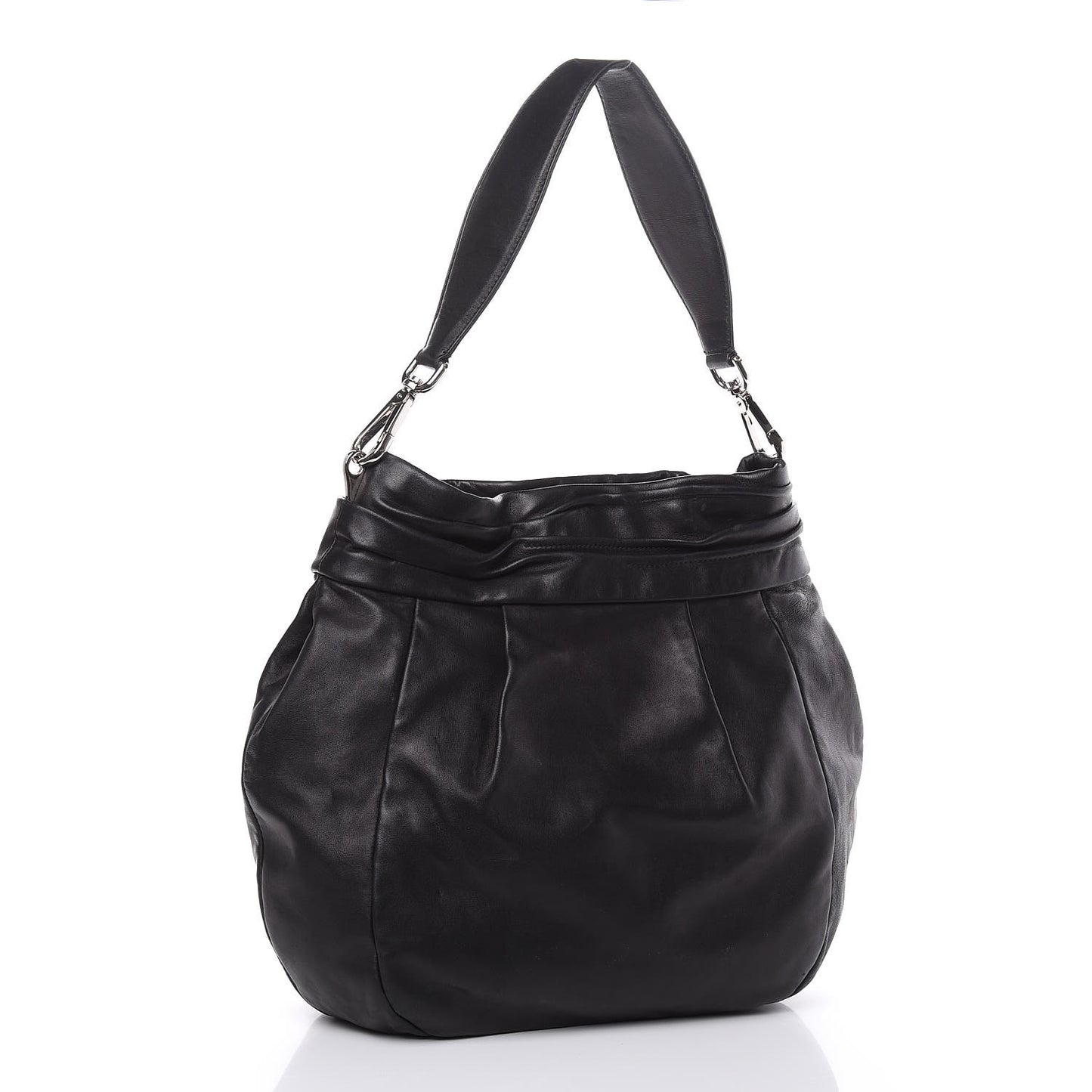 Nappa Frills Shoulder Bag Black
