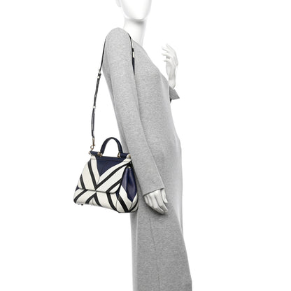 Dolce & Gabbana Dauphine Chevron Striped Medium Miss Sicily Satchel Blue 2 of 10