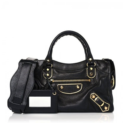 Balenciaga Chevre Gold Metallic Edge Hardware Mini City Black 1 of 11