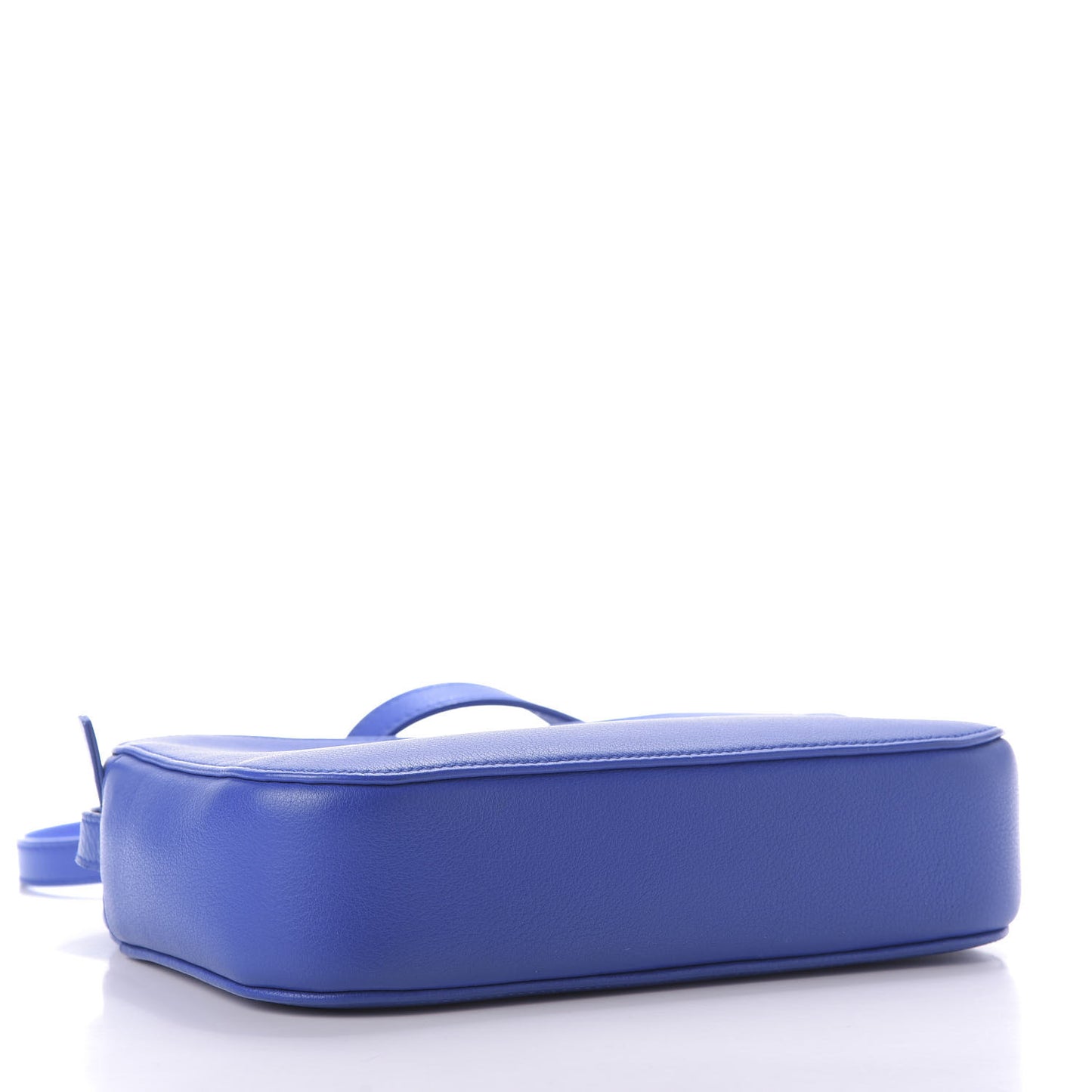 Smooth Calfskin Logo S Everyday Camera Bag Bleu Prim White