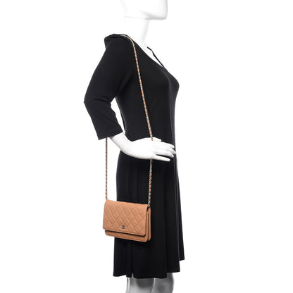 Chanel Caviar Quilted Wallet On Chain WOC Beige 2 of 12