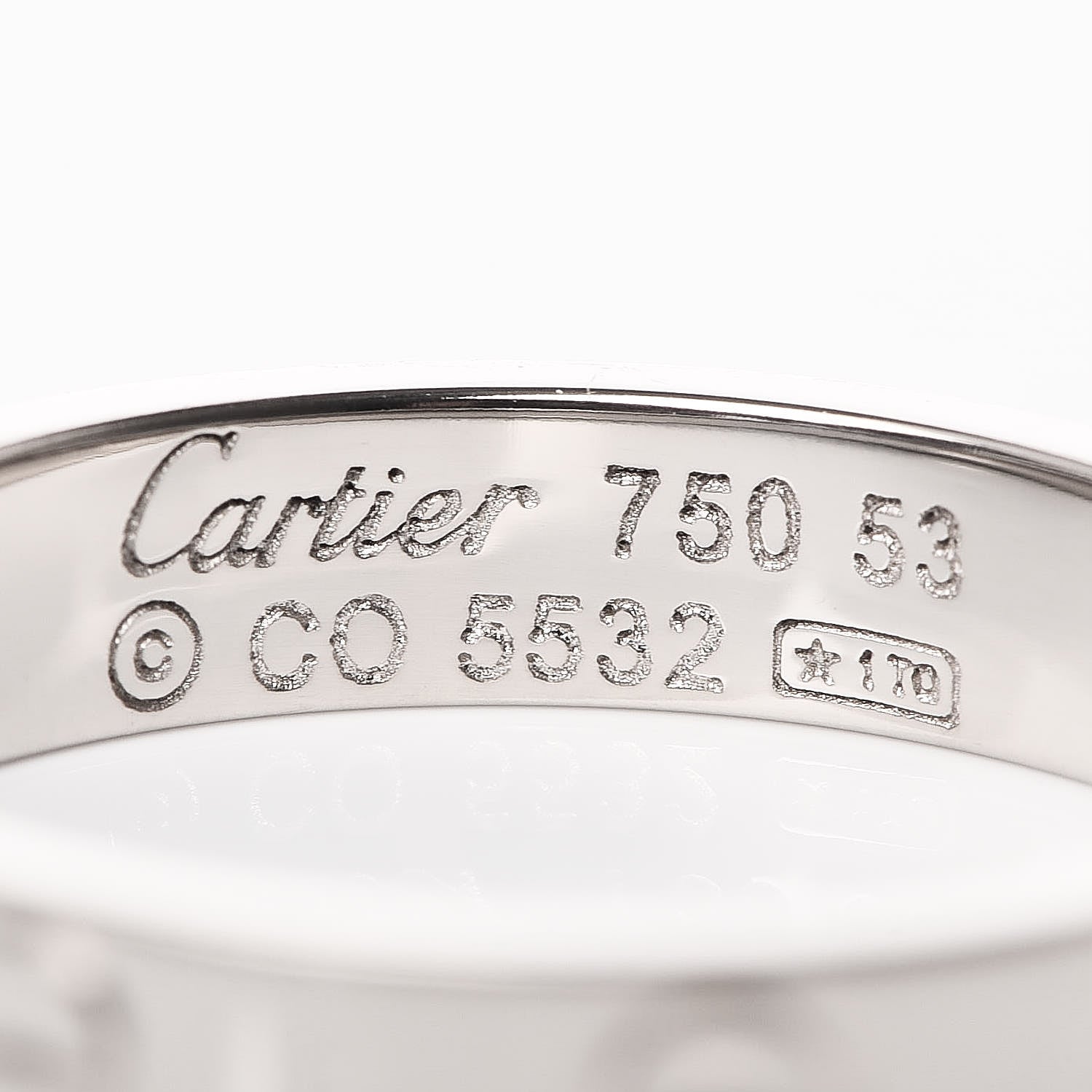 Cartier 18K White Gold 3.5mm LOVE Wedding Band Ring 53 6.25 4 of 4