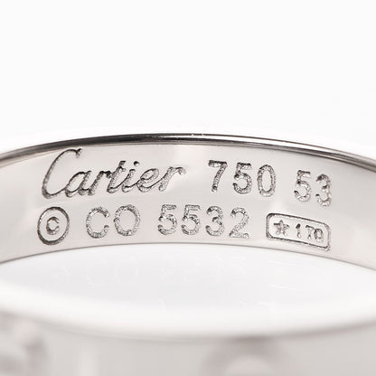 Cartier 18K White Gold 3.5mm LOVE Wedding Band Ring 53 6.25 4 of 4