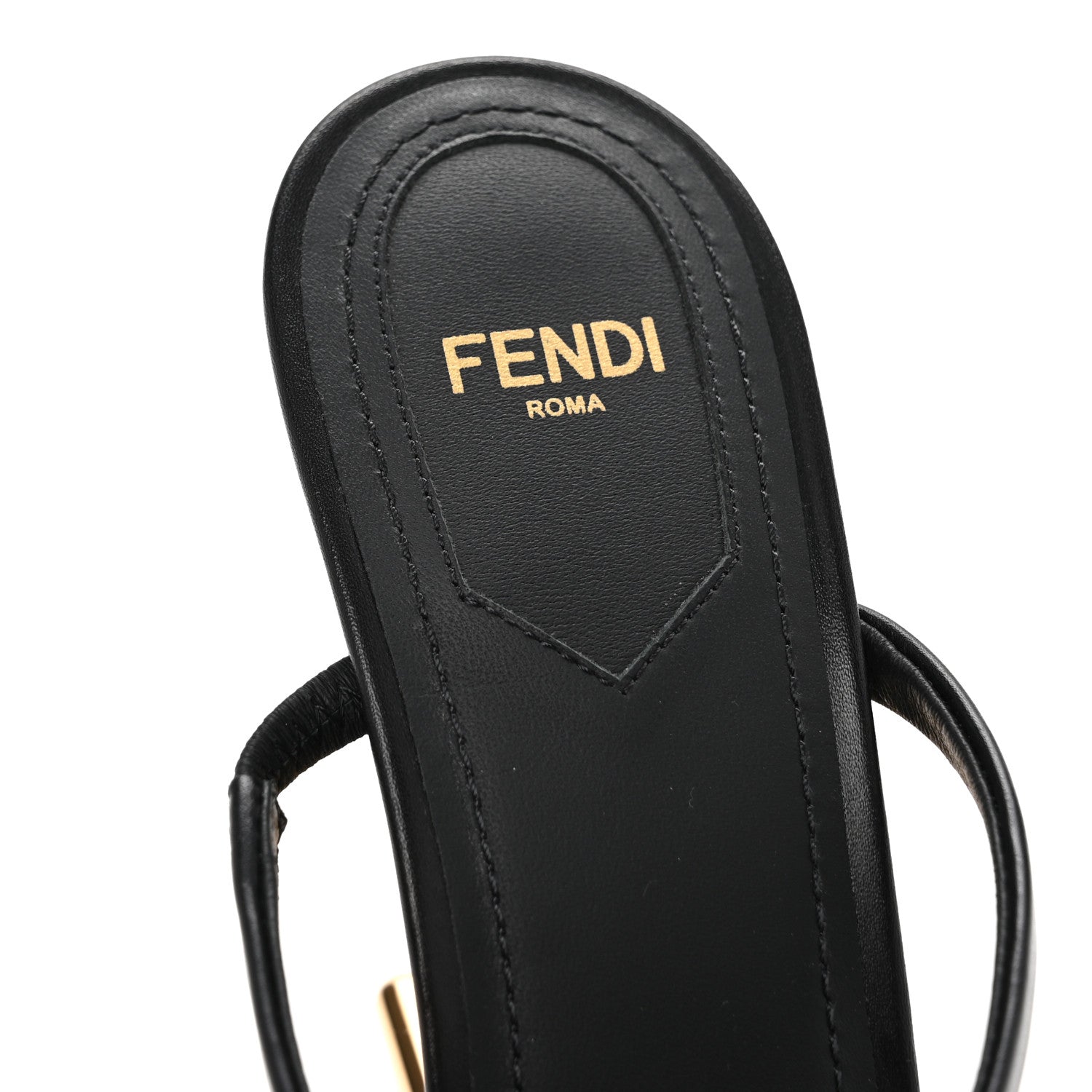 Fendi Calfskin Fendi First 95mm Slide Sandals 38 Black 8 of 8