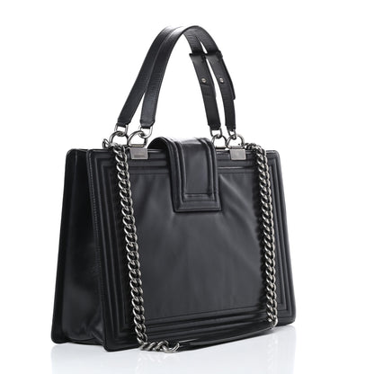 Chanel Glazed Calfskin Boy Tote Black 3 of 16