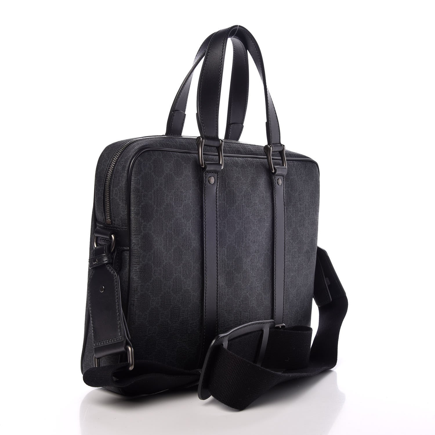 Gucci GG Supreme Monogram Briefcase Black Grey 3 of 8