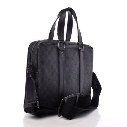 Gucci GG Supreme Monogram Briefcase Black Grey 3 of 8