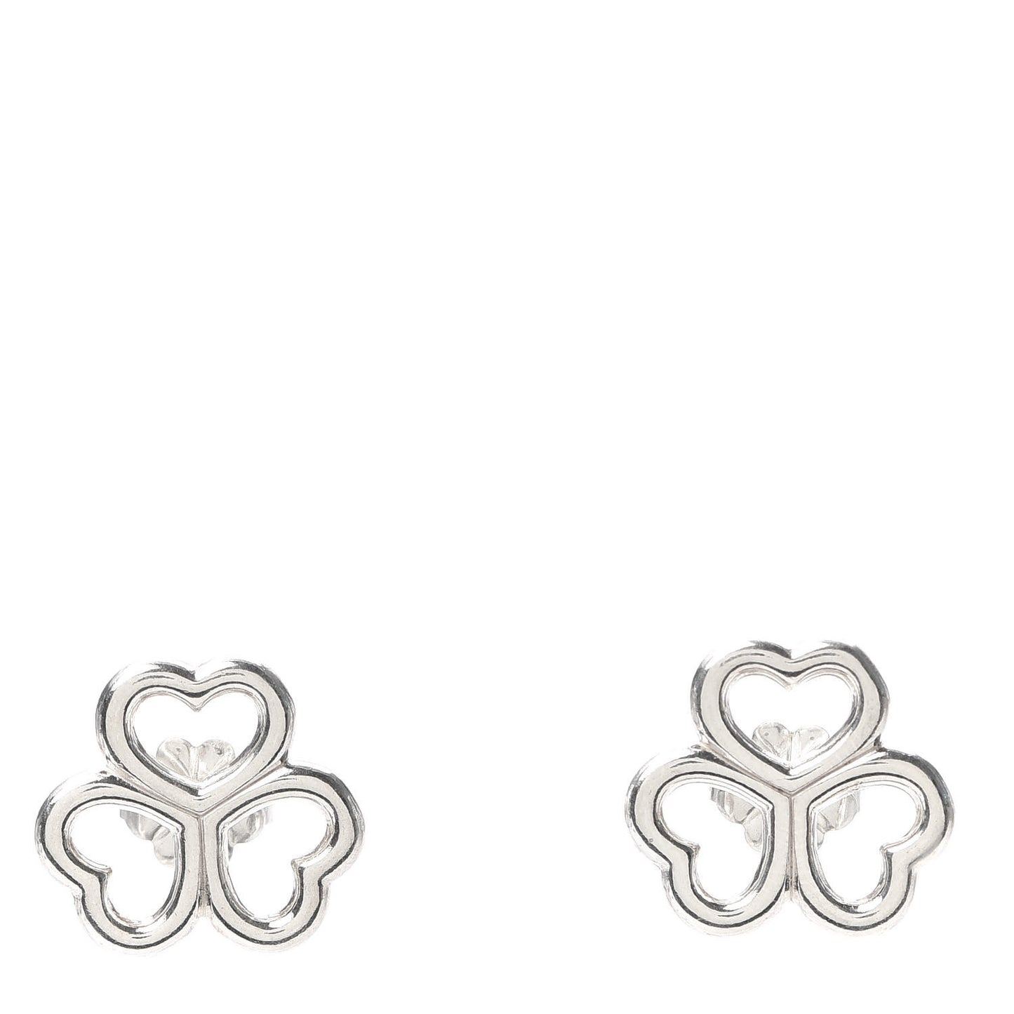 Sterling Silver Heart Clover Earrings
