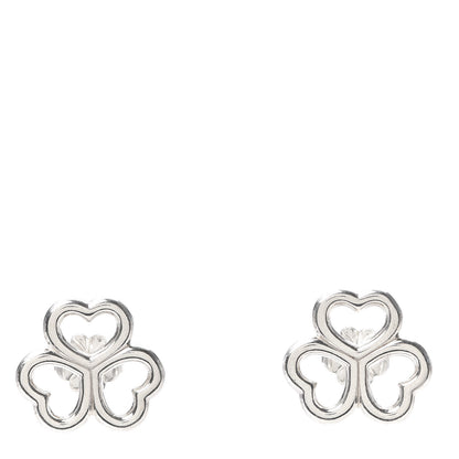 Tiffany Sterling Silver Heart Clover Earrings 1 of 4