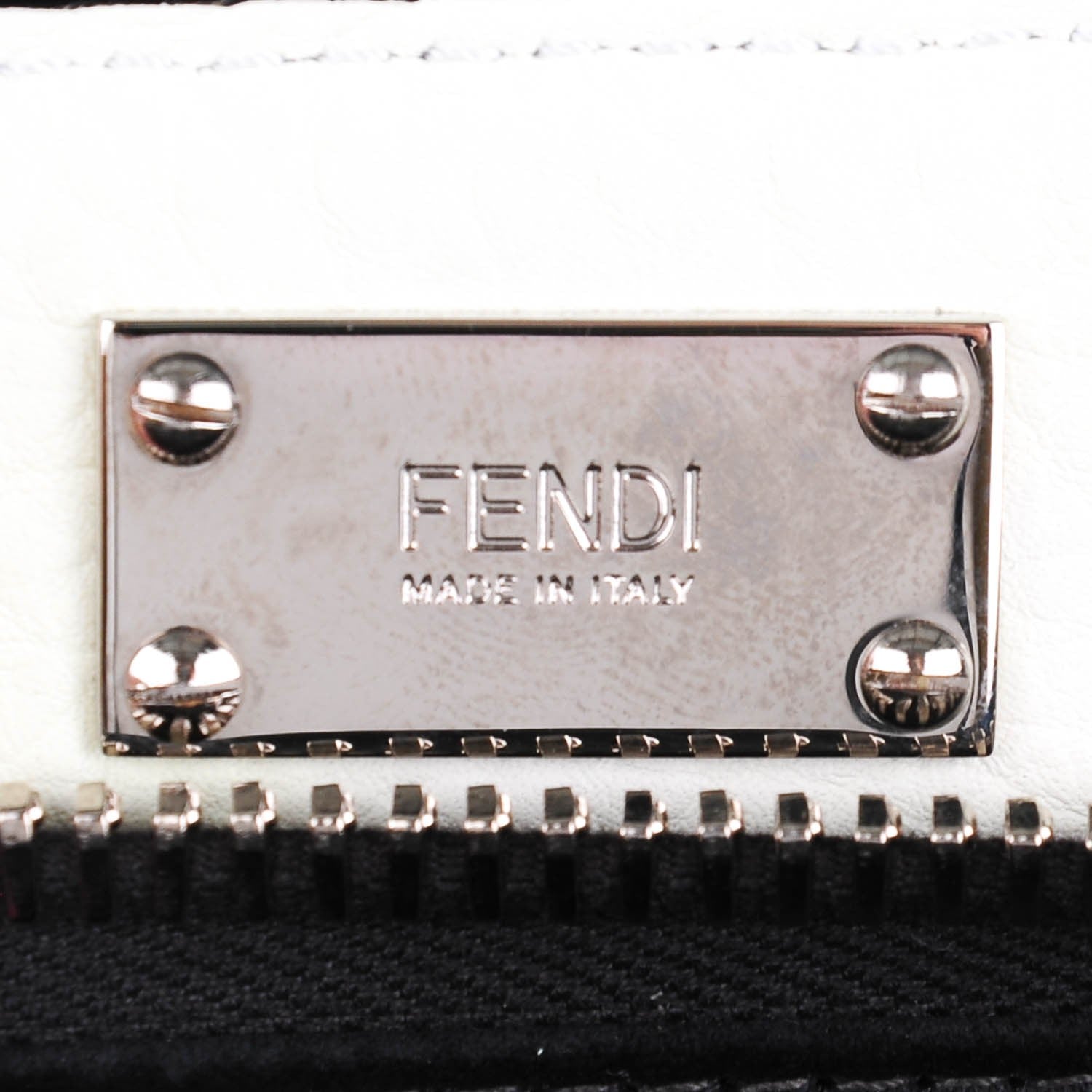 Fendi Calfskin Romano Lamb Fur Crocodile Selleria Monster Eyes Large Peekaboo Iconic Satchel Grey 6 of 10