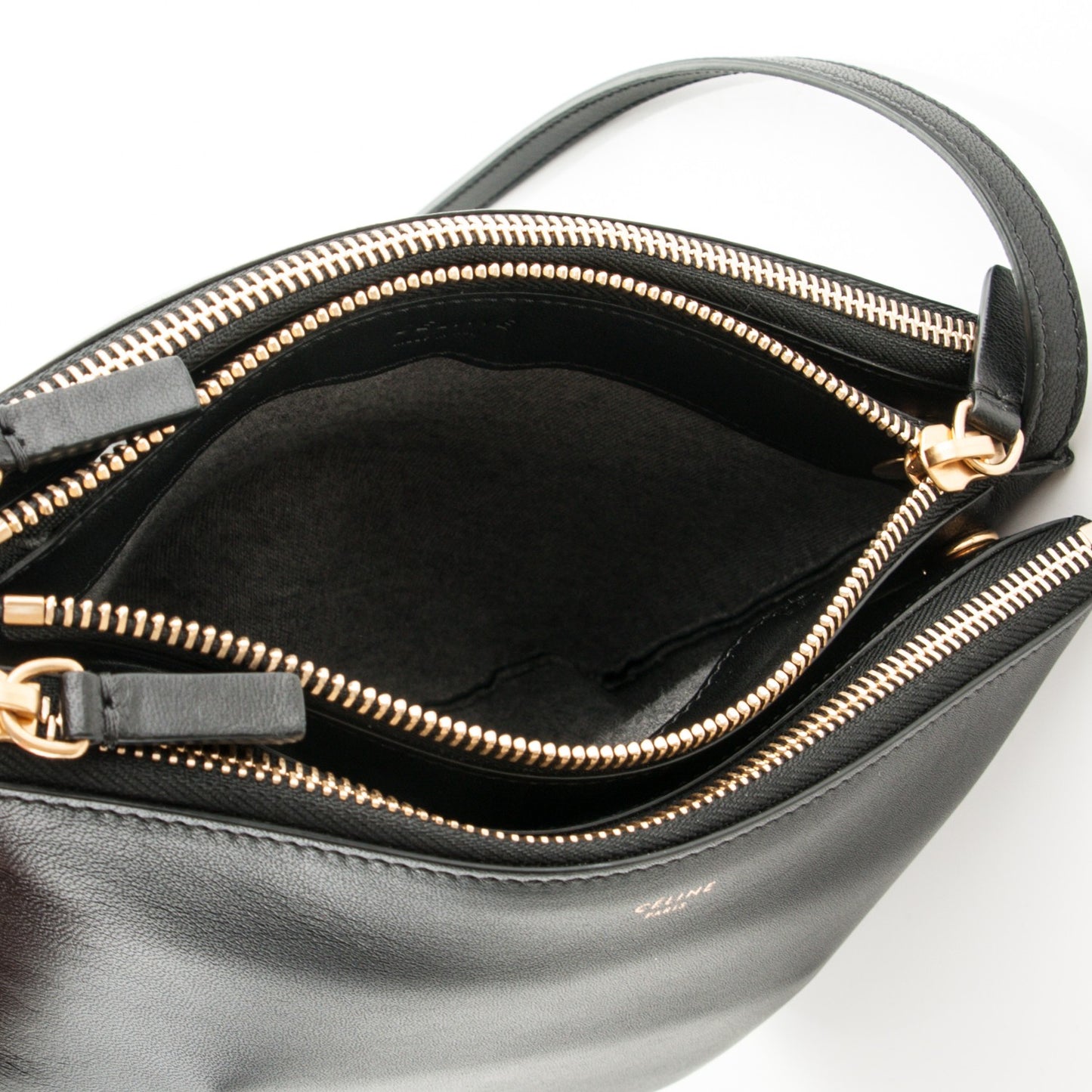 Lambskin Small Trio Crossbody Bag Black