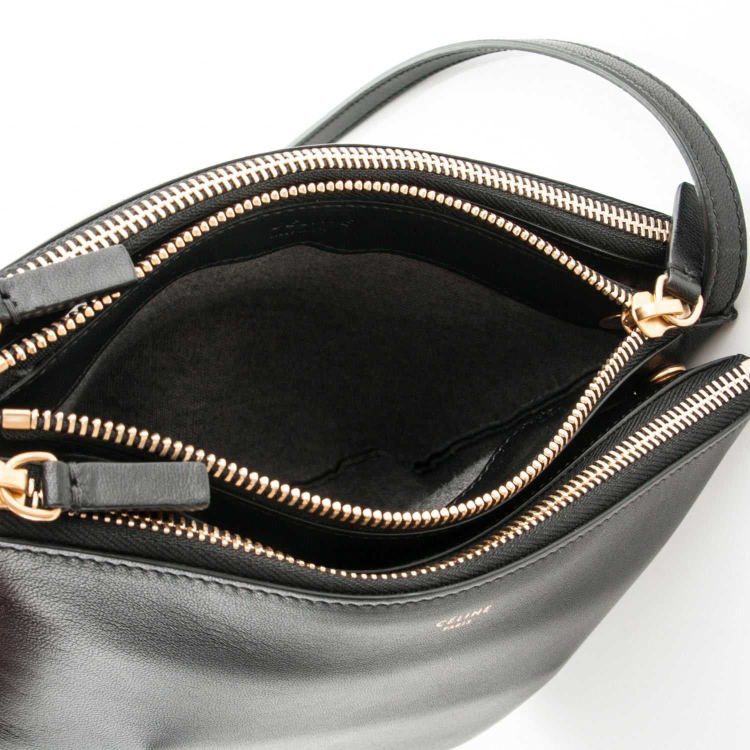 Celine Lambskin Small Trio Crossbody Bag Black 5 of 6