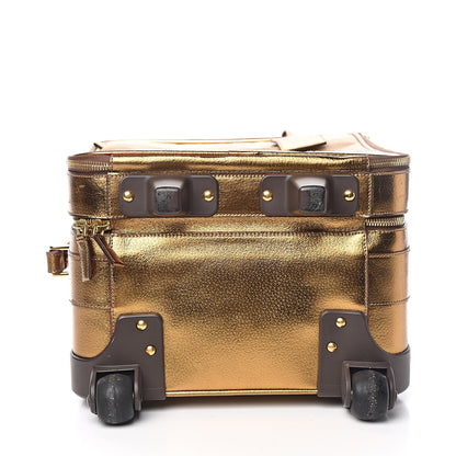 Prada Metallic Cinghiale Canvas Trolley Luggage Naturale Oro 6 of 17