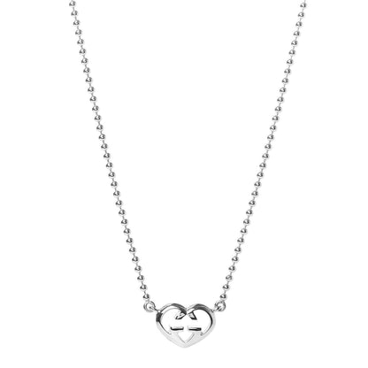 Gucci Sterling Silver Britt Heart Pendant Necklace 1 of 4