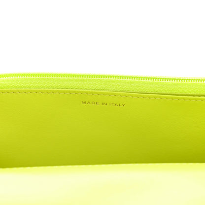 Chanel Shiny Lambskin Quilted Chanel 19 Wallet On Chain WOC Neon Yellow 7 of 14