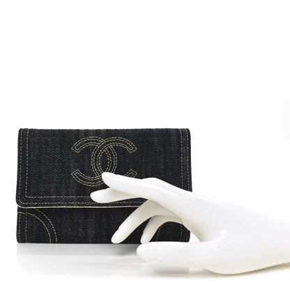 Chanel Denim CC Flap Wallet Blue 2 of 8