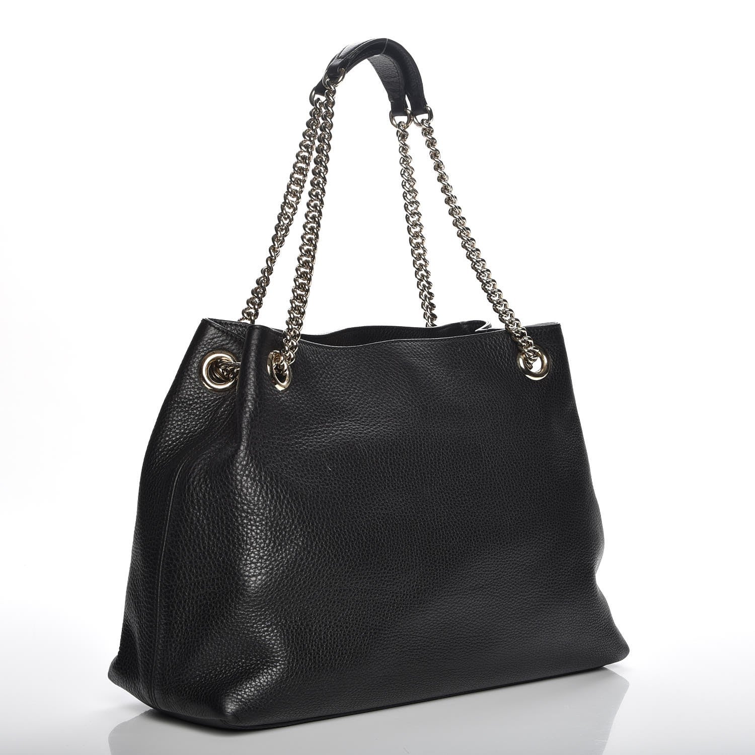 Gucci Pebbled Calfskin Medium Soho Chain Shoulder Bag Black 3 of 7