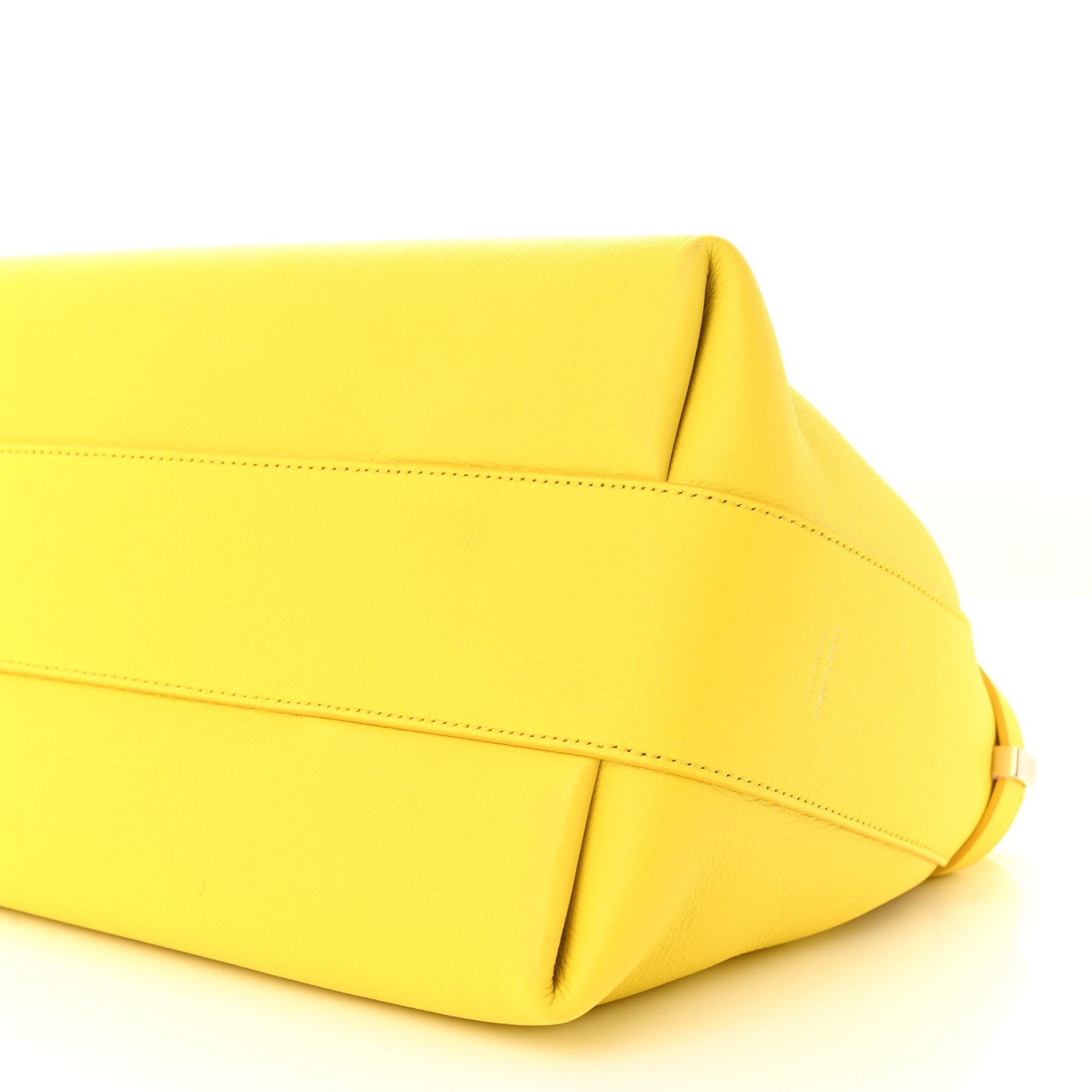 Salvatore Ferragamo Calfskin Large Hug Pouch Yellow 10 of 12